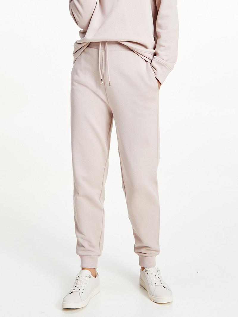 Női Tommy Hilfiger Organic Pamut Relaxed Fit Sweatpant Nadrág Bézs | HU 247MQZ